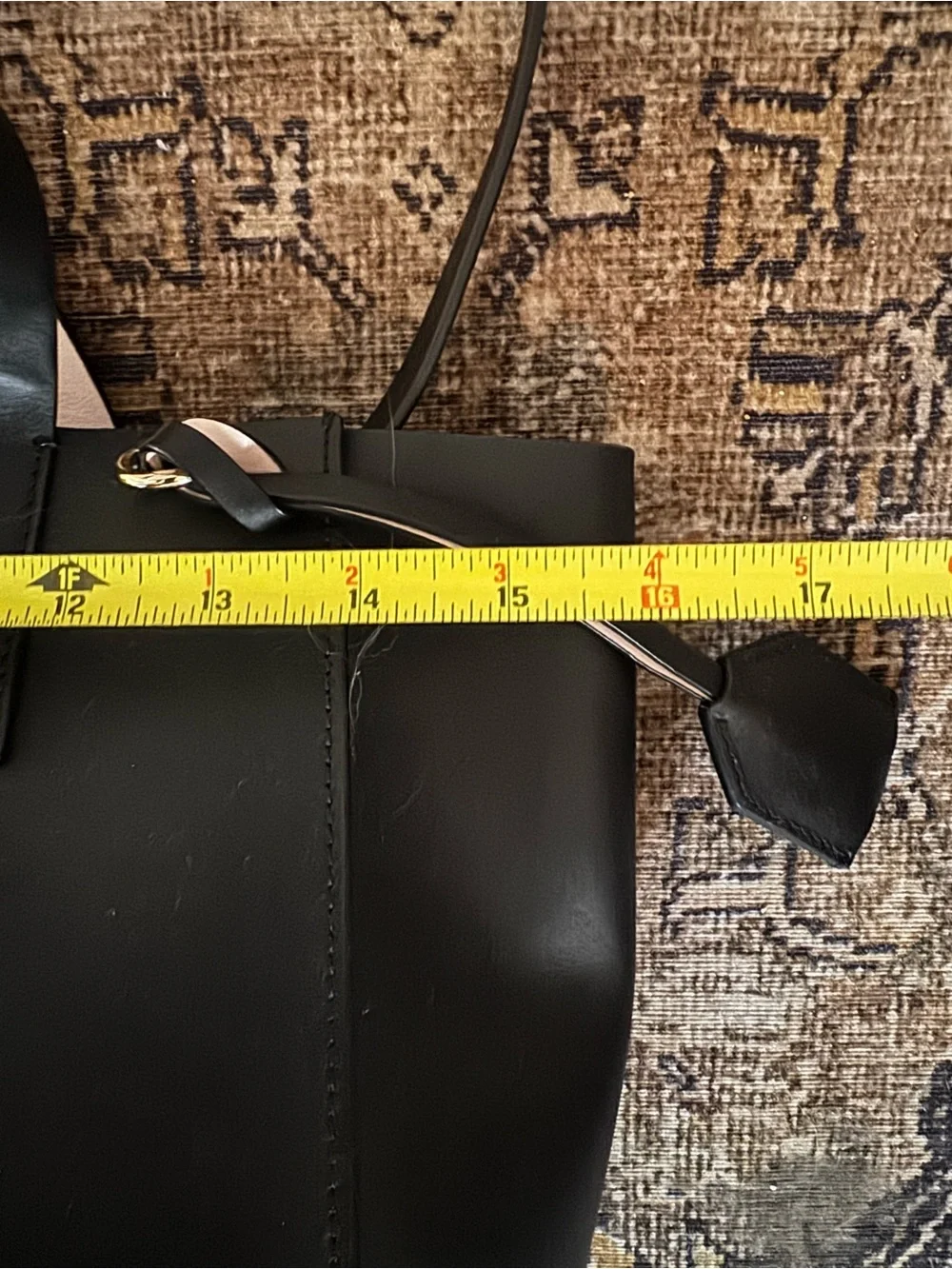 KATE SPADE NEW YORK Small Nelle Black Leather Structured Tote Work Bag